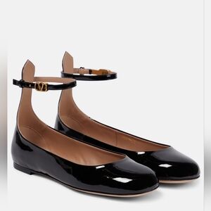 Valentino x Alessandro Michele ‘Tan-Go’ black patent leather ballet flats sz40.5